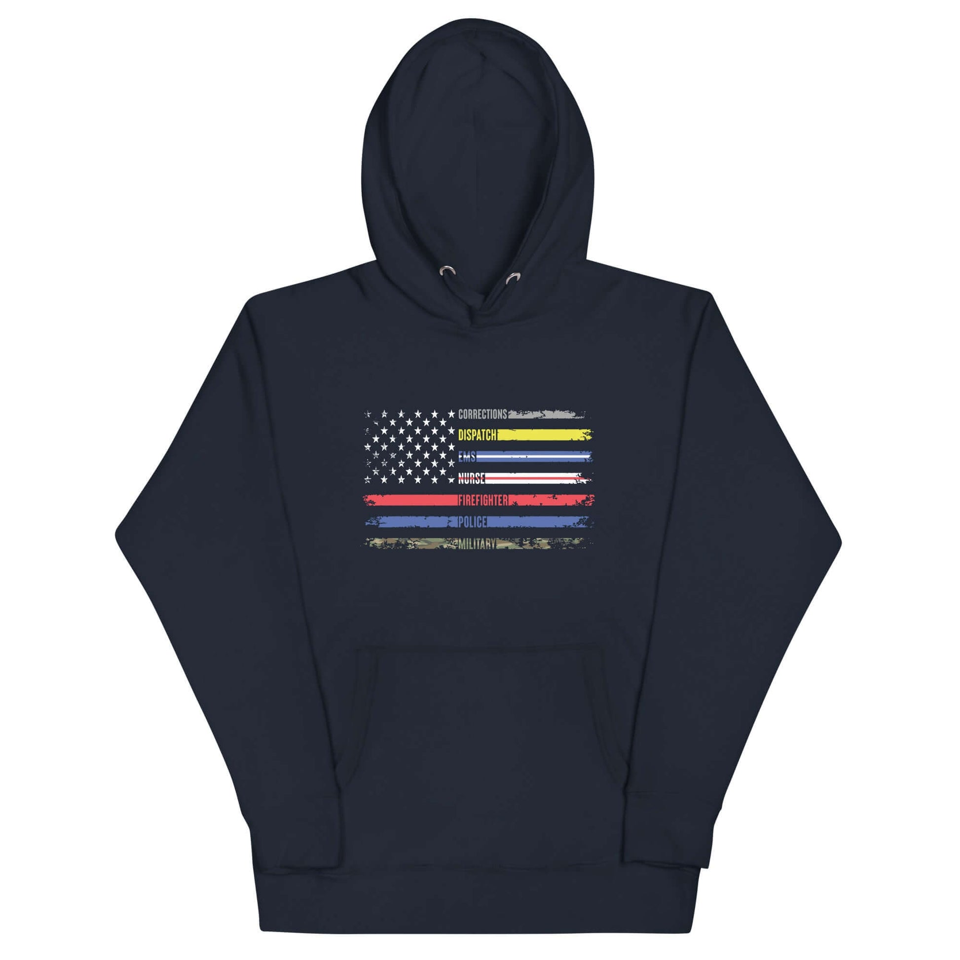 First Responders Flag Unisex Hoodie - Uniquely Included