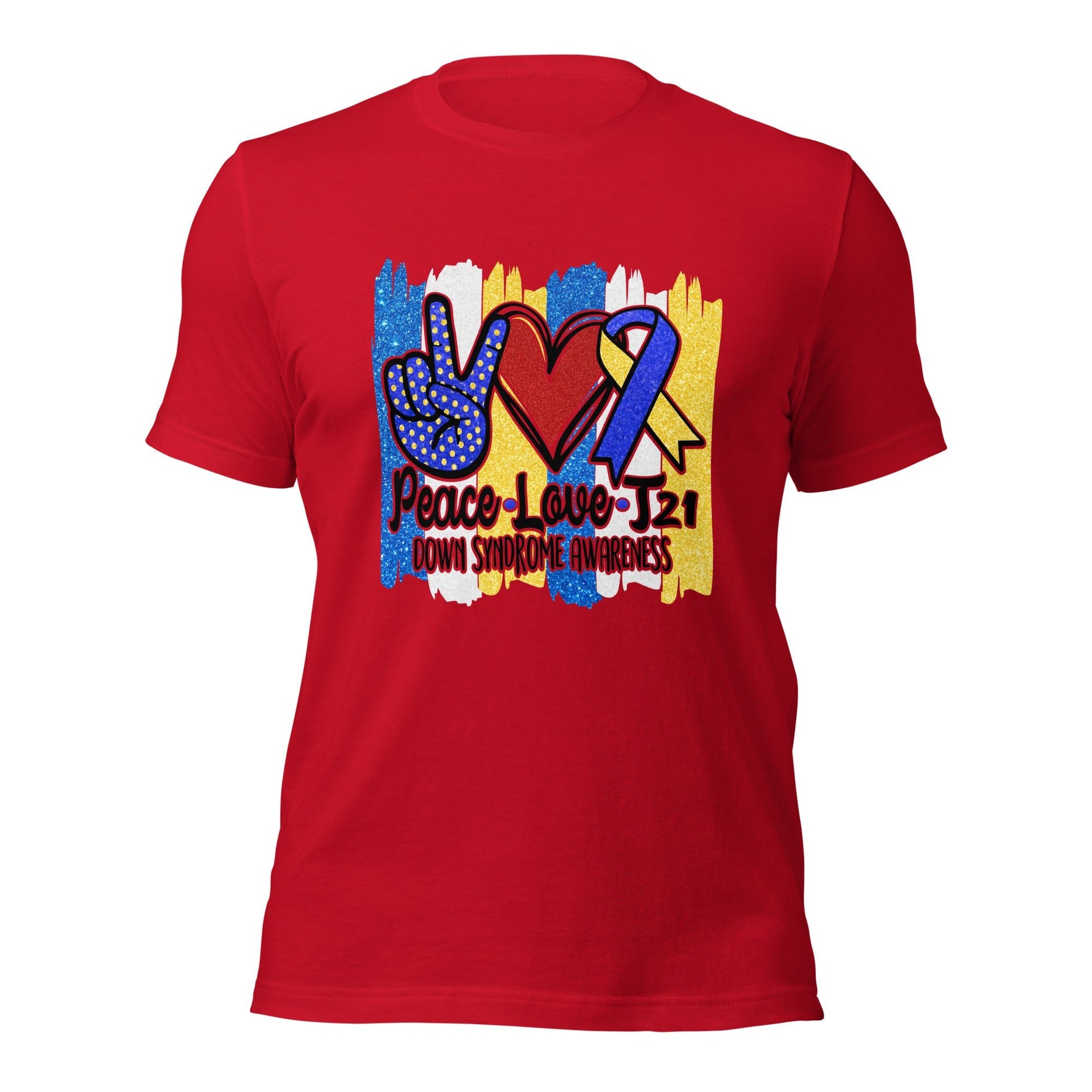 Peace Love T21 Unisex T-Shirt - Uniquely Included