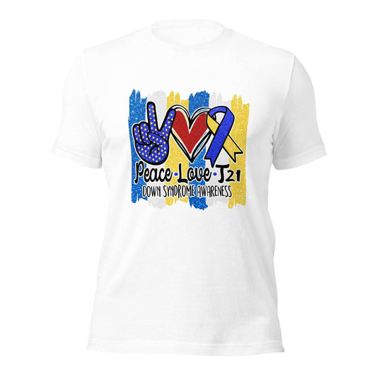 Peace Love T21 Unisex T-Shirt